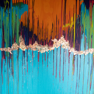 Антракт. 90x90, Акрил с золотой паталью, ДСП, 2020 год